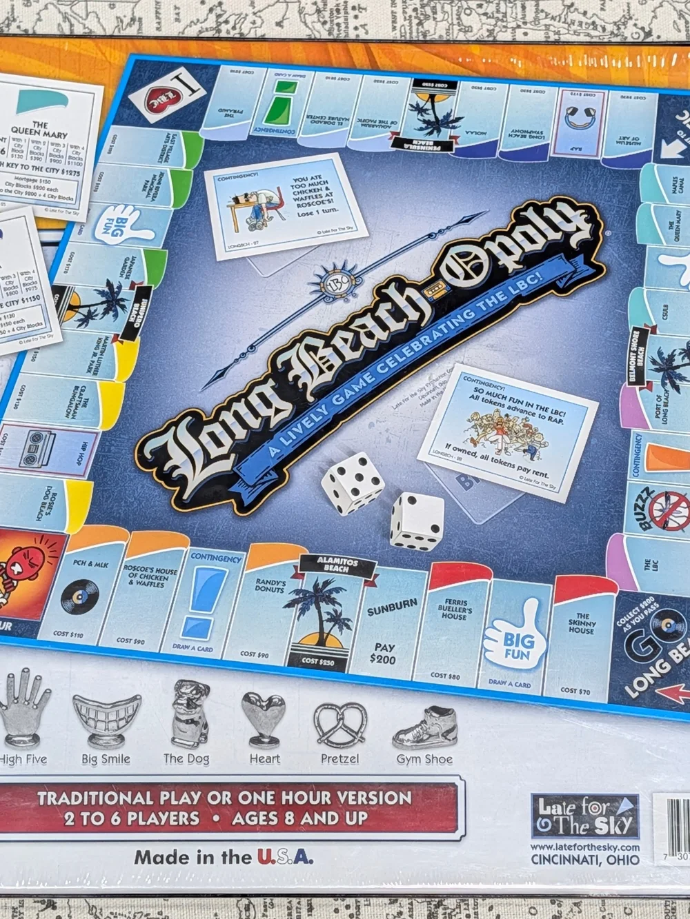 NIB Long Beach-Opoly Board Game Late for the Sky Sealed LBC Monopoly Edition